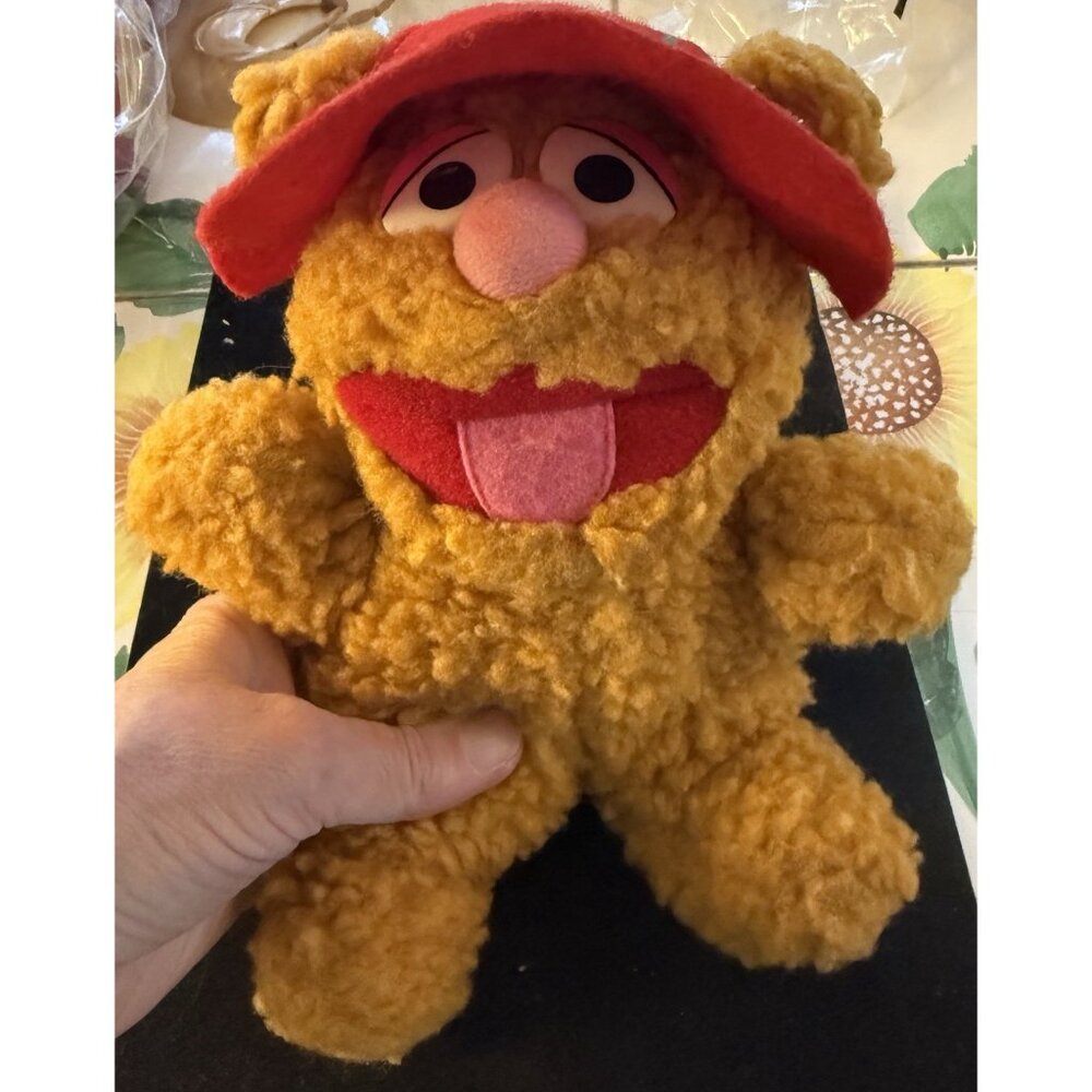 Vintage 1987 Muppets Baby Fozzie Bear Plush Christmas 8" Tall Stuffed Animal - Picture 2 of 8